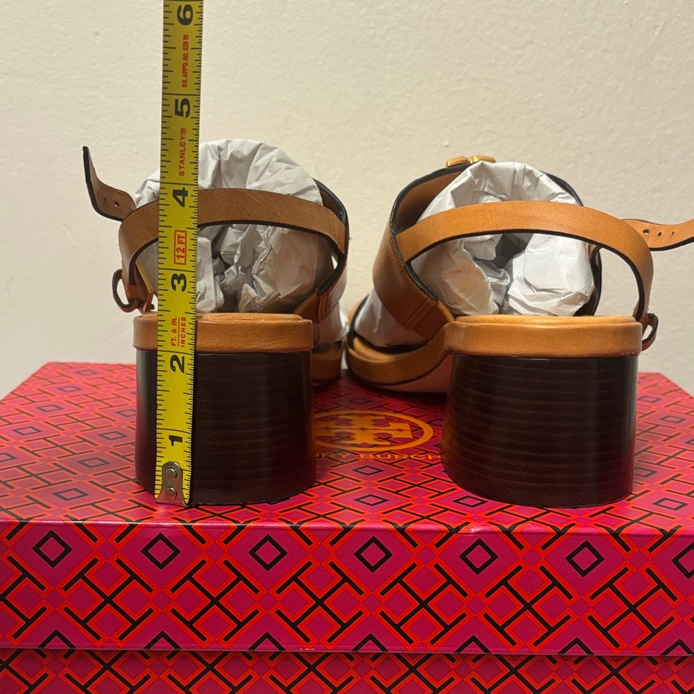 Tory Burch Women's Eleanor Heel Sandals, so comfy and stylish. Brand New. - Picture 12 of 16